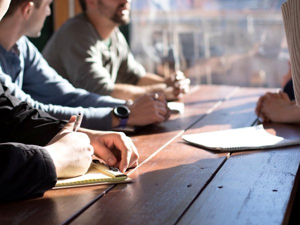 Negotiation meeting around a table