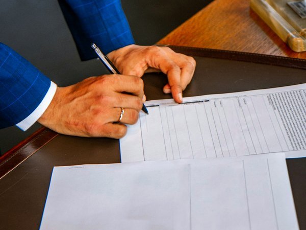 Signing a contract